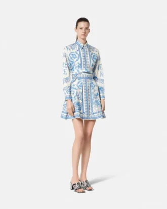 Rochie mini cămașă evazată Underwater Barocco