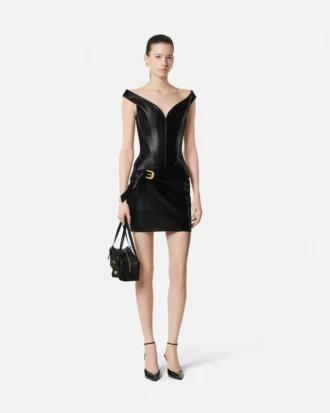 Rochie mini corset din piele
