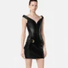 Rochie mini corset din piele Rochie mini corset din piele