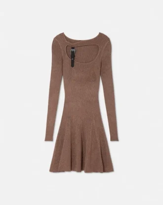 Rochie mini cu nervuri și catarame baroce