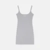 Rochie mini din bumbac cu nervuri brodate Rochie mini din bumbac cu nervuri brodate
