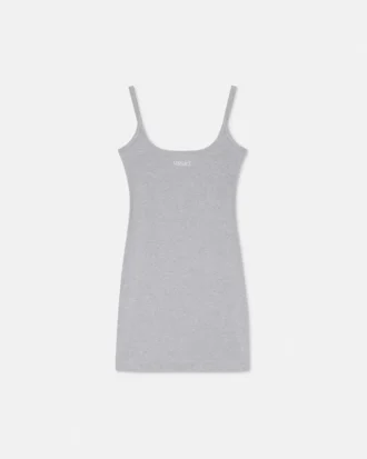 Rochie mini din bumbac cu nervuri brodate Rochie mini din bumbac cu nervuri brodate