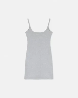 Rochie mini din bumbac cu nervuri brodate Rochie mini din bumbac cu nervuri brodate