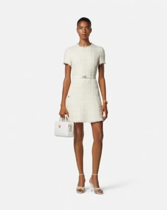 Rochie mini din bumbac tweed