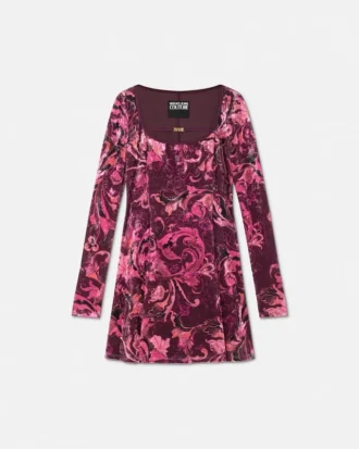 Rochie mini din catifea Porcelain Barocco