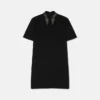 Rochie mini din crep de lână cu ținte, croială în A