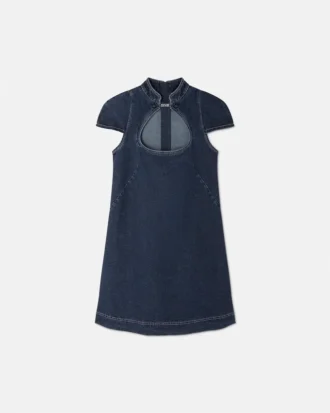 Rochie mini din denim cu logo-ul instituțional