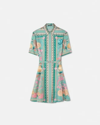 Rochie mini din mătase Barocco Silk