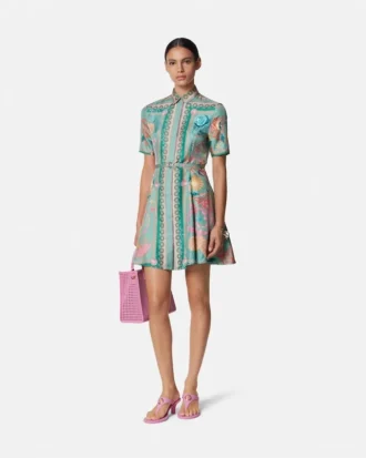 Rochie mini din mătase Barocco Silk