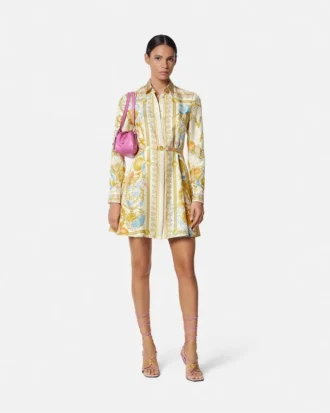 Rochie mini din mătase Barocco Silk