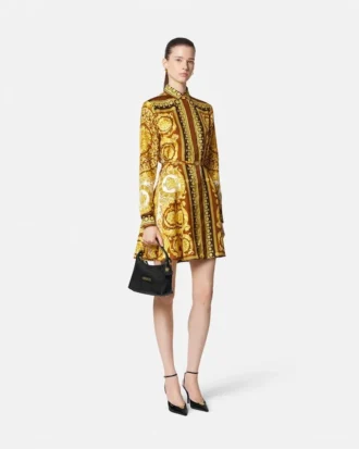 Rochie mini din mătase Barocco Silk