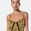 Rochie mini din mătase cu imprimeu Cheetah Allover Rochie mini din mătase cu imprimeu Cheetah Allover
