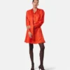 Rochie mini din mătase jacquard V Allover Lavallière Rochie mini din mătase jacquard V Allover Lavallière