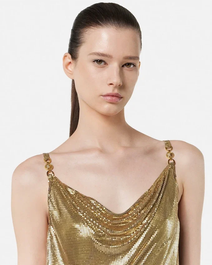 Rochie mini din plasă metalică Rochie mini din plasă metalică