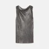 Rochie mini din plasă metalică cu ac de siguranță Rochie mini din plasă metalică cu ac de siguranță