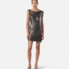 Rochie mini din plasă metalică cu ac de siguranță Rochie mini din plasă metalică cu ac de siguranță