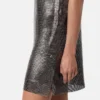 Rochie mini din plasă metalică cu ac de siguranță Rochie mini din plasă metalică cu ac de siguranță
