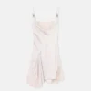 Rochie mini din satin cu borduri din dantelă Rochie mini din satin cu borduri din dantelă