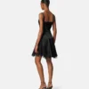 Rochie mini din satin cu borduri din dantelă Rochie mini din satin cu borduri din dantelă