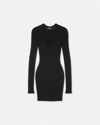 Rochie mini din tricot ajustat din lână merino