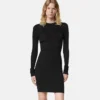 Rochie mini din tricot ajustat din lână merino