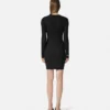 Rochie mini din tricot cu nervuri și ac de siguranță Rochie mini din tricot cu nervuri și ac de siguranță