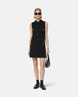 Rochie mini din tricot de cașmir și lână