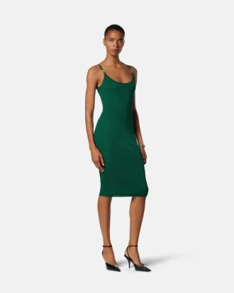 Rochie mini din tricot elastic jacquard din viscoză