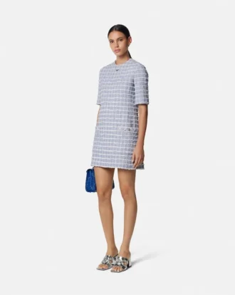 Rochie mini din tweed, cu croi în A