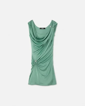 Rochie mini drapată cu ac de siguranță