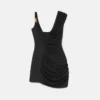 Rochie mini drapată din crep satinat Envers Rochie mini drapată din crep satinat Envers