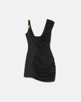 Rochie mini drapată din crep satinat Envers