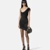 Rochie mini drapată din crep satinat Envers Rochie mini drapată din crep satinat Envers