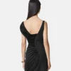 Rochie mini drapată din crep satinat Envers Rochie mini drapată din crep satinat Envers