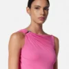 Rochie mini drapată, evazată, cu ac de siguranță Rochie mini drapată, evazată, cu ac de siguranță