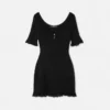Rochie mini evazată din tricot cu ac de siguranță Rochie mini evazată din tricot cu ac de siguranță