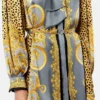 Rochie mini Lavallière din mătase cu imprimeu leopard Rochie mini Lavallière din mătase cu imprimeu leopard