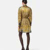 Rochie mini Lavallière din mătase cu imprimeu leopard Rochie mini Lavallière din mătase cu imprimeu leopard