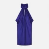 Rochie mini relaxată din mătase jacquard cu model V Allover Rochie mini relaxată din mătase jacquard cu model V Allover