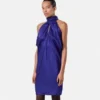 Rochie mini relaxată din mătase jacquard cu model V Allover Rochie mini relaxată din mătase jacquard cu model V Allover