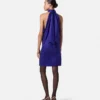Rochie mini relaxată din mătase jacquard cu model V Allover Rochie mini relaxată din mătase jacquard cu model V Allover