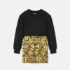 Rochie pentru copii din bumbac jersey și twill cu imprimeu Rochie pentru copii din bumbac jersey și twill cu imprimeu