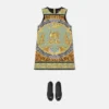 Rochie pentru copii din gabardină de bumbac imprimată Rochie pentru copii din gabardină de bumbac imprimată