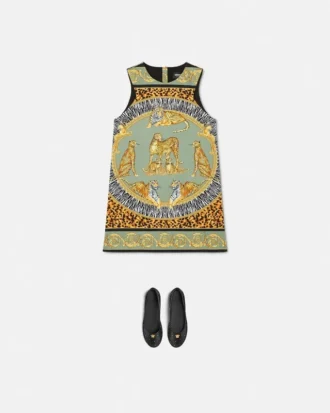 Rochie pentru copii din gabardină de bumbac imprimată
