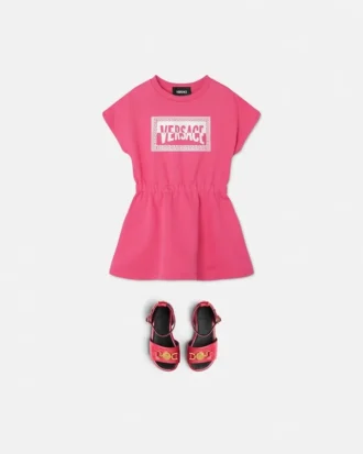 Rochie pentru copii din jersey de bumbac cu imprimeu