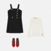 Rochie plisată din amestec de lână pentru copii Rochie plisată din amestec de lână pentru copii