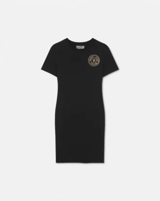 Rochie tip tricou cu logo V-Emblem