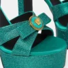 Sandale din satin împodobite cu panglică Gianni Ribbon 140 mm Sandale din satin împodobite cu panglică Gianni Ribbon 140 mm