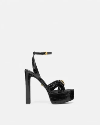Sandale Gianni Ribbon cu efect de crocodil 140 mm