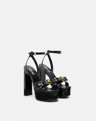 Sandale Gianni Ribbon cu efect de crocodil 140 mm